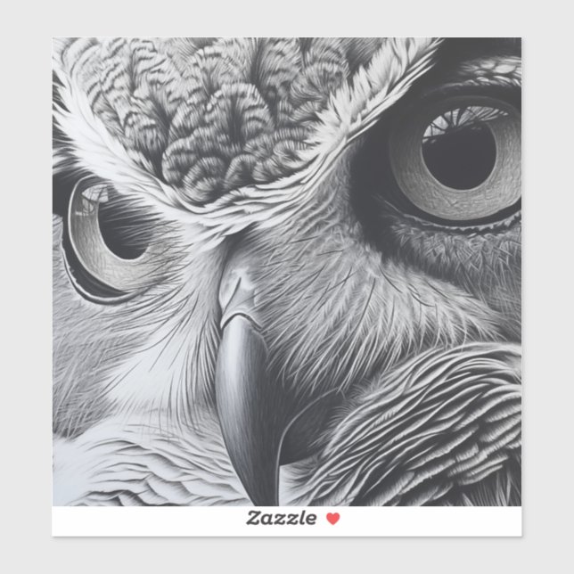 Schwarz-Weiß-Eule-Gesicht Aufkleber (Blatt)