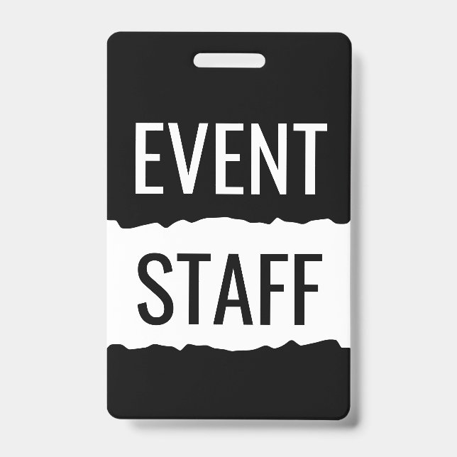 Schwarz-Weiß-Event-Abzeichen Ausweis (Vorderseite)