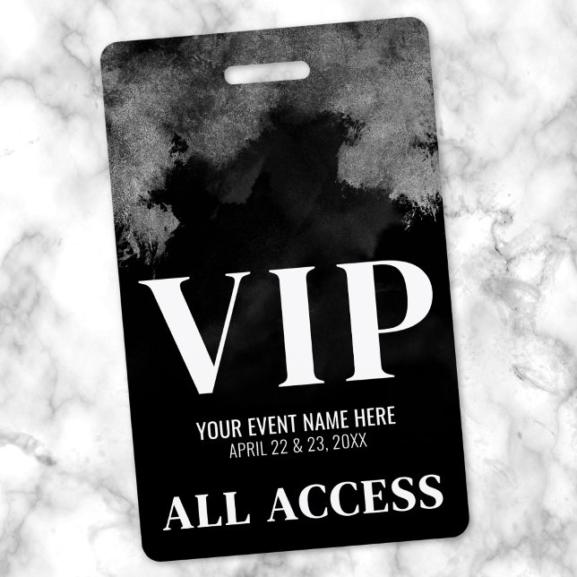 Schwarz-weiß Event-VIP Ausweis (Black White Event VIP Badge)