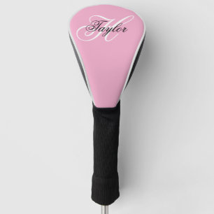 Schwarz-Weiß-Extravagant-Monogramm-Rosa Golf Headcover
