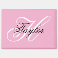 Schwarz-Weiß-Extravagant-Monogramm-Rosa