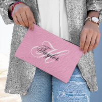 Schwarz-Weiß-Extravagant-Monogramm-Rosa