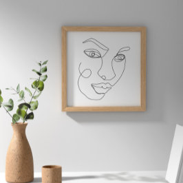 Schwarz-Weiß-Face Line Poster