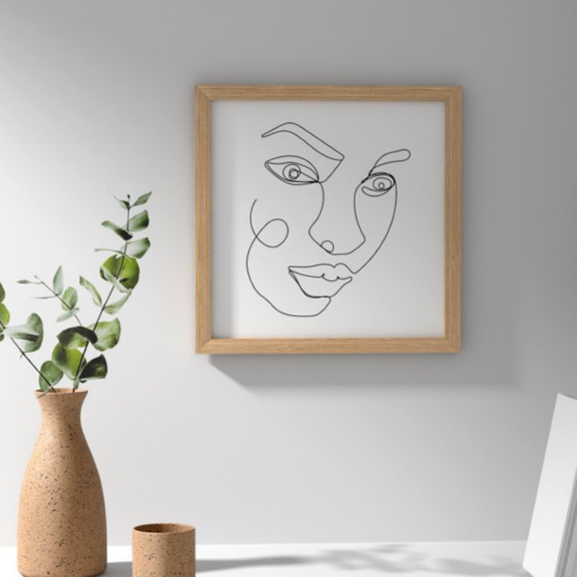 Schwarz-Weiß-Face Line Poster (Von Creator hochgeladen)