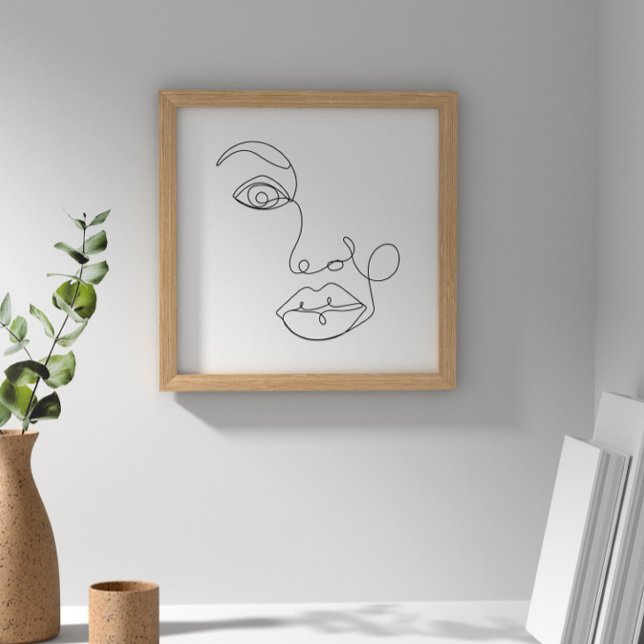 Schwarz-Weiß-Face Line Poster (Von Creator hochgeladen)