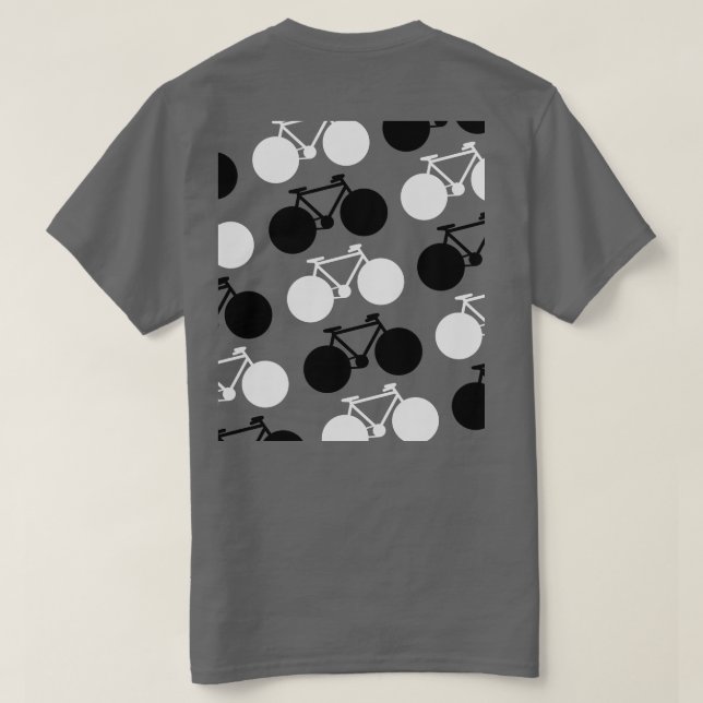 Schwarz-Weiß-Fahrräder, modern und stilvoll T-Shirt (Design Rückseite)