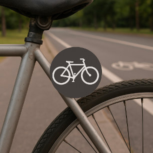 Schwarz-Weiß-Fahrradsymbol-Aufkleber Runder Aufkleber