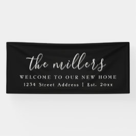 Schwarz-Weiß-Familie Willkommen | Party für die Ha Banner