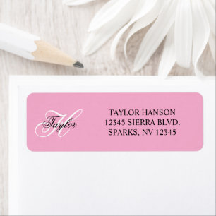 Schwarz-Weiß-Fancy-Monogramm Rosa