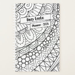 Schwarz-Weiß-Farbstil-Planer für Erwachsene Planer