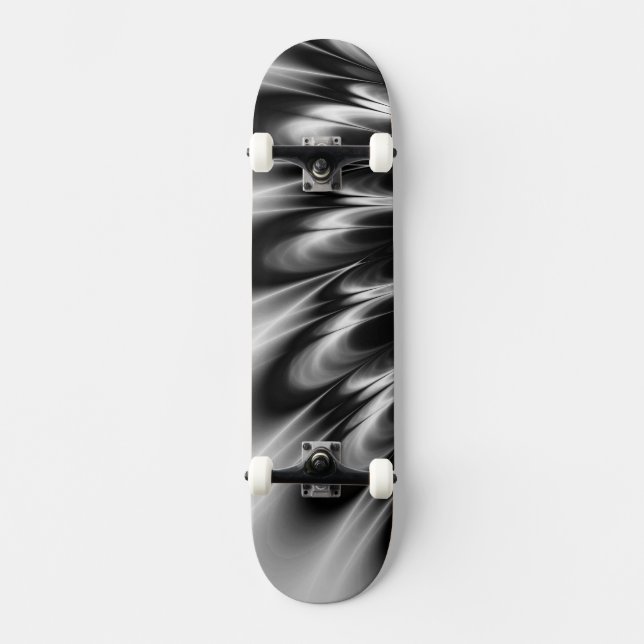 Schwarz-Weiß-Federn Skateboard (Vorderseite)