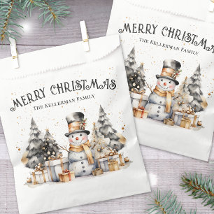 Schwarz-weiß Festlicher Winter Frohe Weihnachten Geschenktütchen
