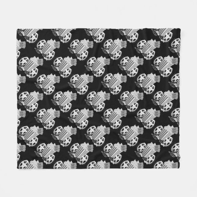 Schwarz-Weiß-Filmklassiker Binge Watching Fleecedecke (Vorderseite (Horizontal))