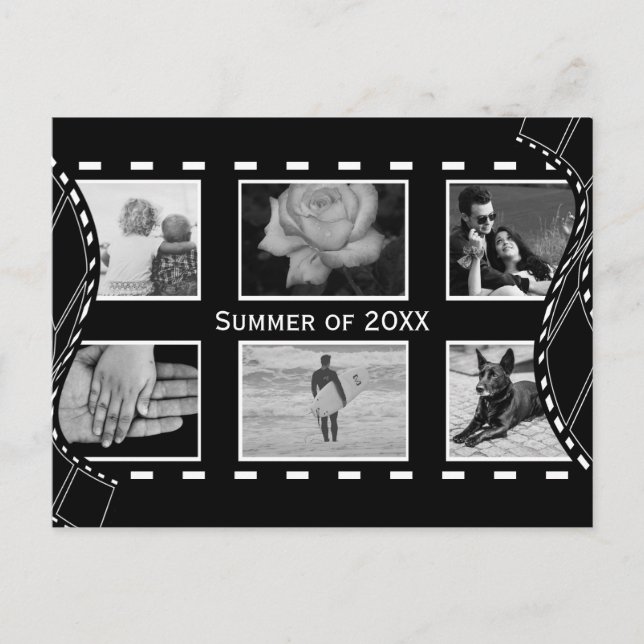 Schwarz-Weiß-Filmrolle Postkarte (Vorderseite)