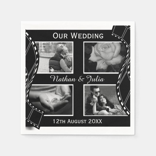 Schwarz-Weiß-Filmrolle Serviette (Vorderseite)