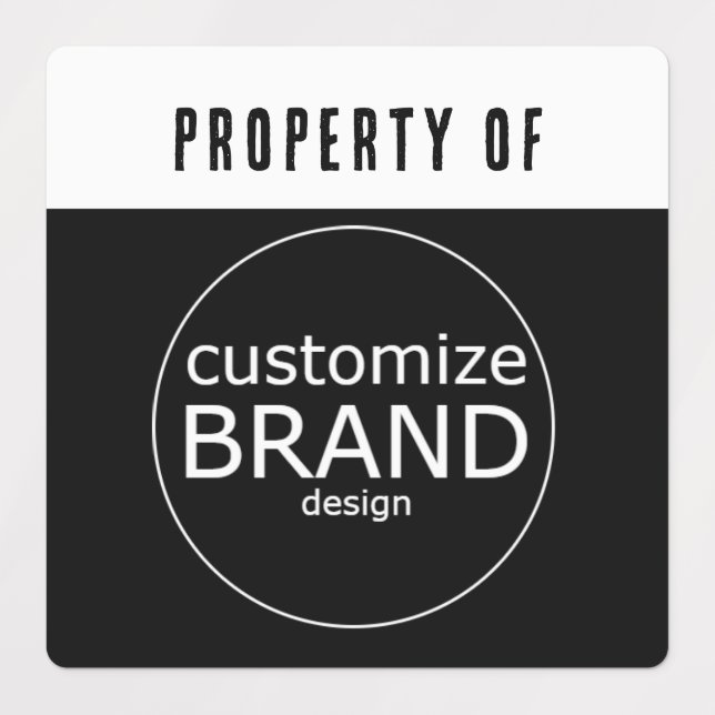 Schwarz-Weiß-Firmenlogo Etiketten (Design 1)