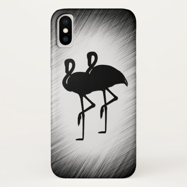 Schwarz-Weiß-Flamingo Case-Mate iPhone Hülle (Rückseite)