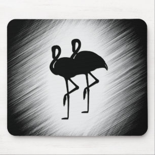 Schwarz-Weiß-Flamingo Mousepad