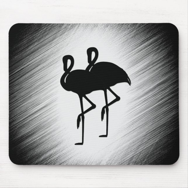 Schwarz-Weiß-Flamingo Mousepad (Vorne)