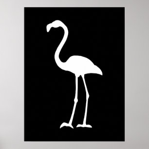Schwarz-Weiß-Flamingo Poster