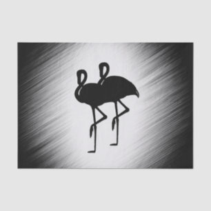 Schwarz-Weiß-Flamingo Seidenpapier