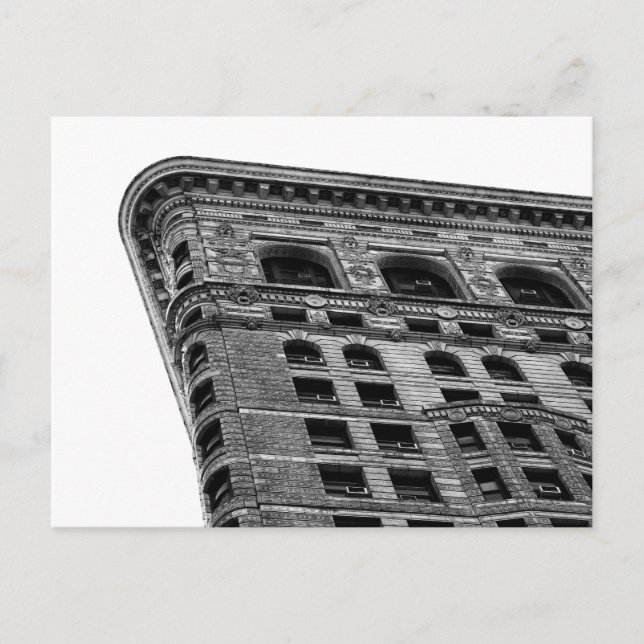 Schwarz-Weiß-Flatiron-Gebäude-Foto im NYC Postkarte (Vorderseite)
