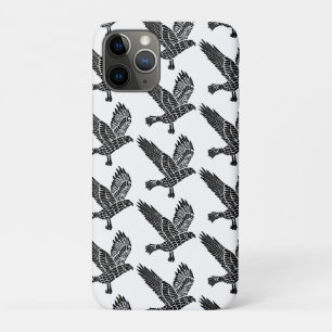 Schwarz-Weiß-Fliegenraven-Lino-Schnitt Case-Mate iPhone Hülle