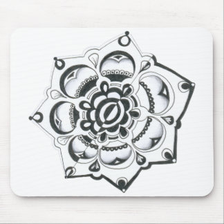 Schwarz-Weiß-Flora-Symmetrie Mousepad