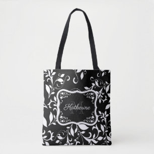Schwarz-weiß floral