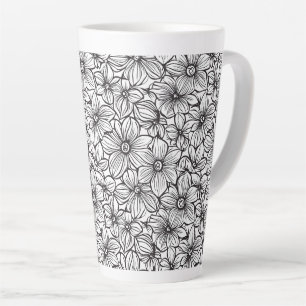 Schwarz Weiß Floral Milchtasse