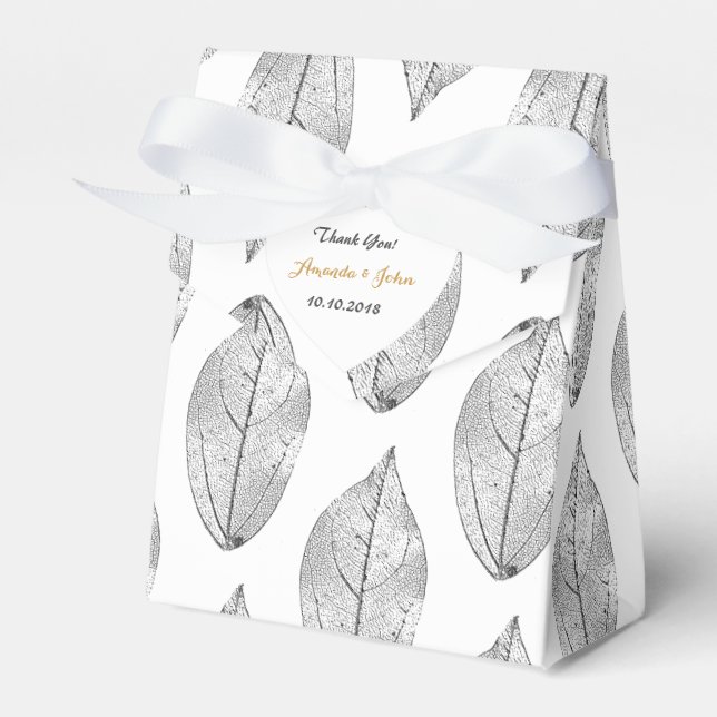 Schwarz-weiß Foil Gastgeschenk Hochzeit Vielen Dan Geschenkschachtel (Vorderseite)