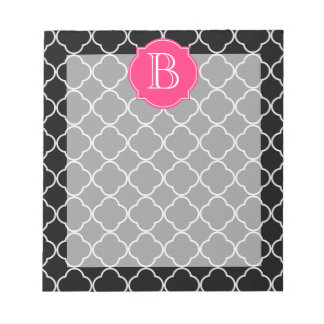 Schwarz-Weiß-Folie mit Monogramm Notizblock