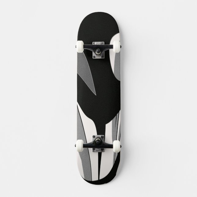 Schwarz-Weiß-Form Skateboard (Vorderseite)