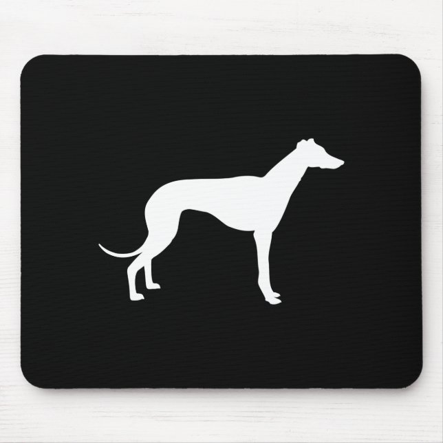 Schwarz-Weiß-Form von Windhund Mousepad (Vorne)