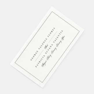 Schwarz-Weiß-Formkalligraphie Elegant Gerahmt Serviette