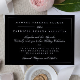 Schwarz-Weiß-Formkalligraphie Elegante Hochzeit Einladung