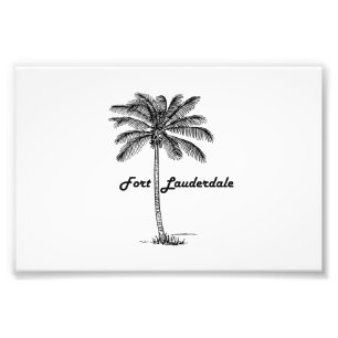 Schwarz-Weiß-Fort Lauderdale & Palm Design Fotodruck