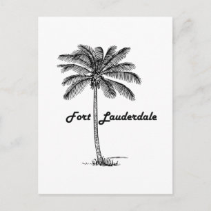 Schwarz-Weiß-Fort Lauderdale & Palm-Design Postkarte