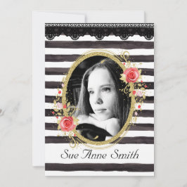 Schwarz-Weiß-Foto Abschluss Open House Einladung