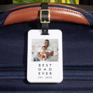 Schwarz-Weiß-Foto Best Dad Ever nach Maß Gepäckanhänger