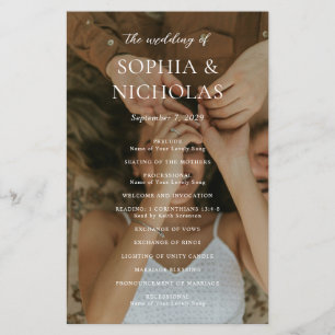Schwarz-Weiß-Foto Budget-Hochzeitsprogramm Flyer