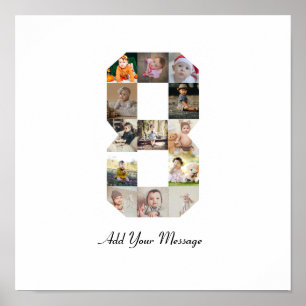 Schwarz-weiß-Foto-Collage Nummer 8 Poster