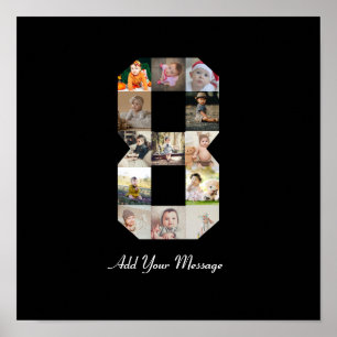 Schwarz-weiß-Foto-Collage Nummer 8 Poster