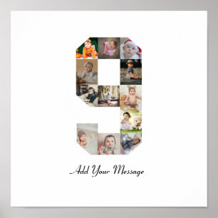 Schwarz-Weiß-Foto-Collage Nummer 9 Poster