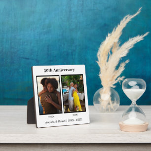 Schwarz-Weiß-Foto-Collage zum Hochzeitstag Fotoplatte