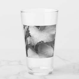 Schwarz-Weiß-Foto der Blätter "Nasse und Zauber" Glas