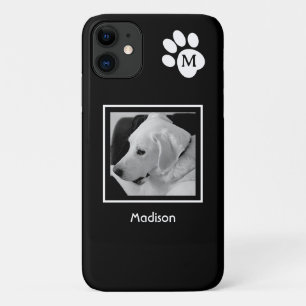 Schwarz-Weiß-Foto des Niedlichen Hundes und Paws Case-Mate iPhone Hülle