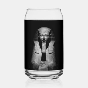 Schwarz-Weiß-Foto des Pharaoh-Königs Dosenglas