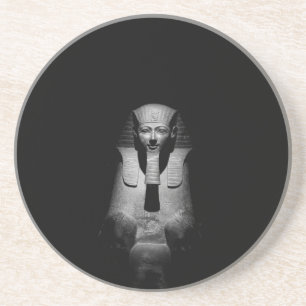 Schwarz-Weiß-Foto des Pharaoh-Königs Getränkeuntersetzer