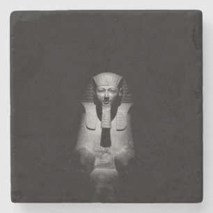 Schwarz-Weiß-Foto des Pharaoh-Königs Steinuntersetzer